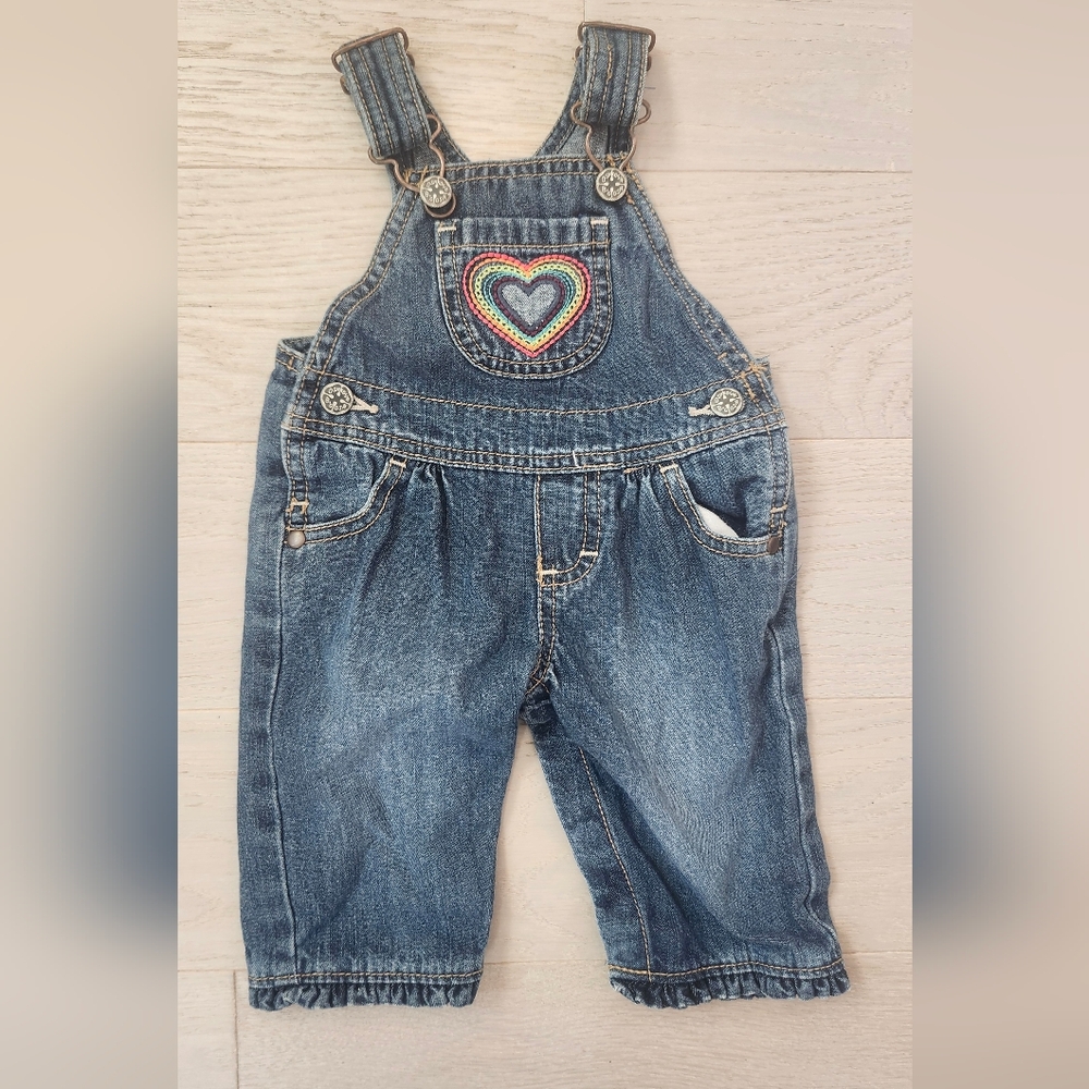 Oshkosh B'gosh Baby Girl Embroidered Heart Overalls 3 Months